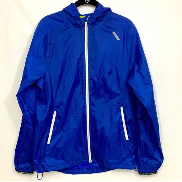 Hind 24/7 365 Run Running Light Hooded Windbreaker Jacket Blue Small - Picture 2 of 15